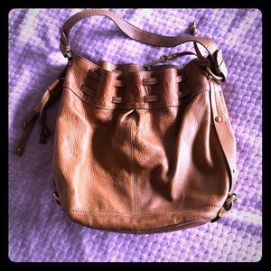 Slouchy leather shoulder bag from fossil